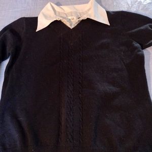 Black sweater with faux white top made by AGB Byer California